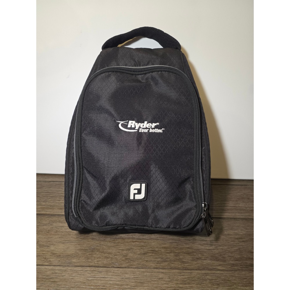 FootJoy Ryder Ever Better Golf Shoe Bag Black Ripstop Nylon Padded Handle FJ